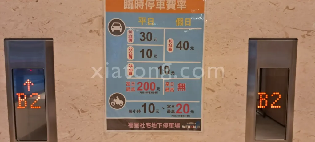 西門町停車場裡的福星社會住宅地下停車場